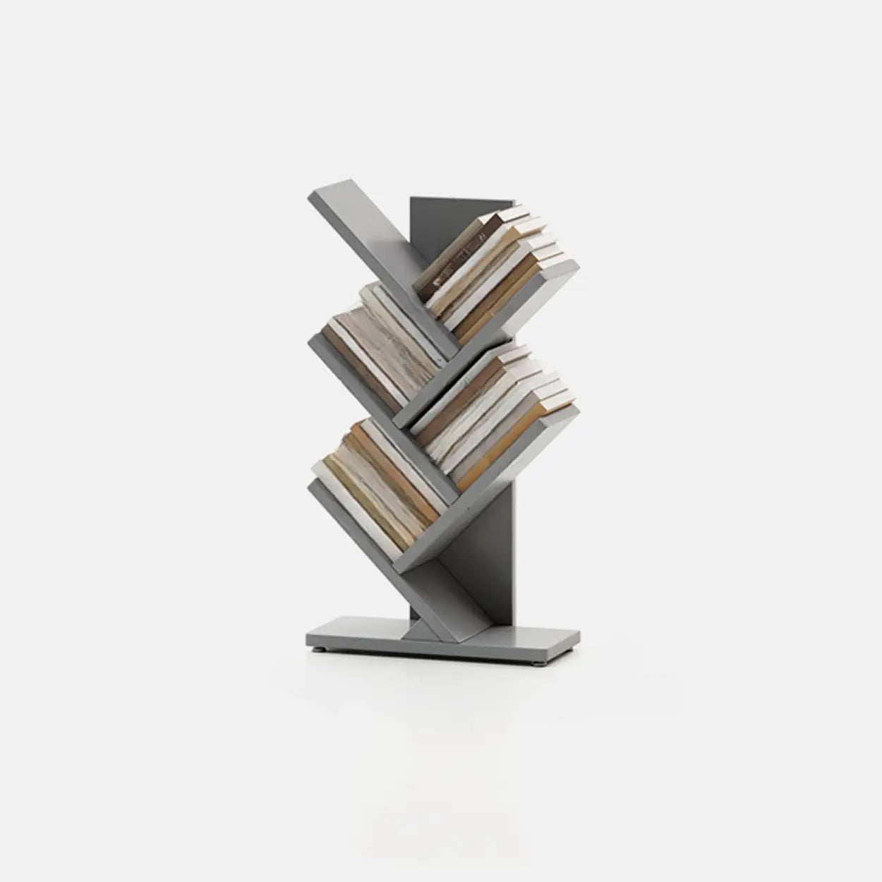 Artistic Vertical Rubberwood Branch Bookcase Black — Cream White