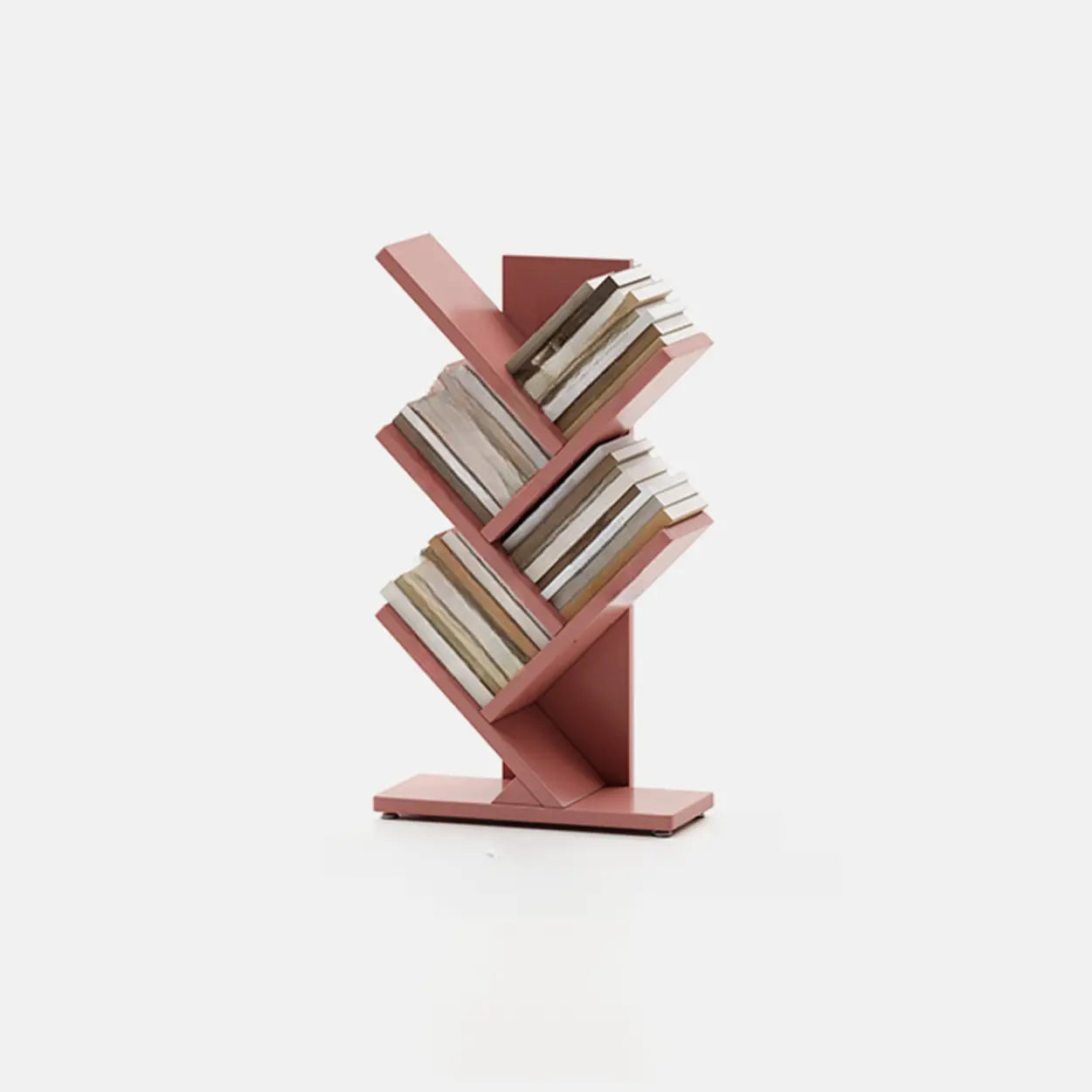 Artistic Vertical Rubberwood Branch Bookcase Black — Nut-Brown