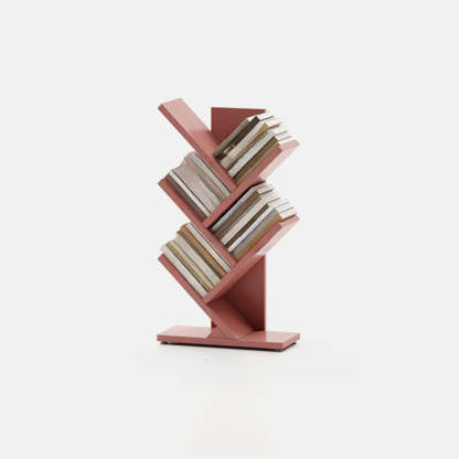 Artistic Vertical Rubberwood Branch Bookcase Black — Nut-Brown