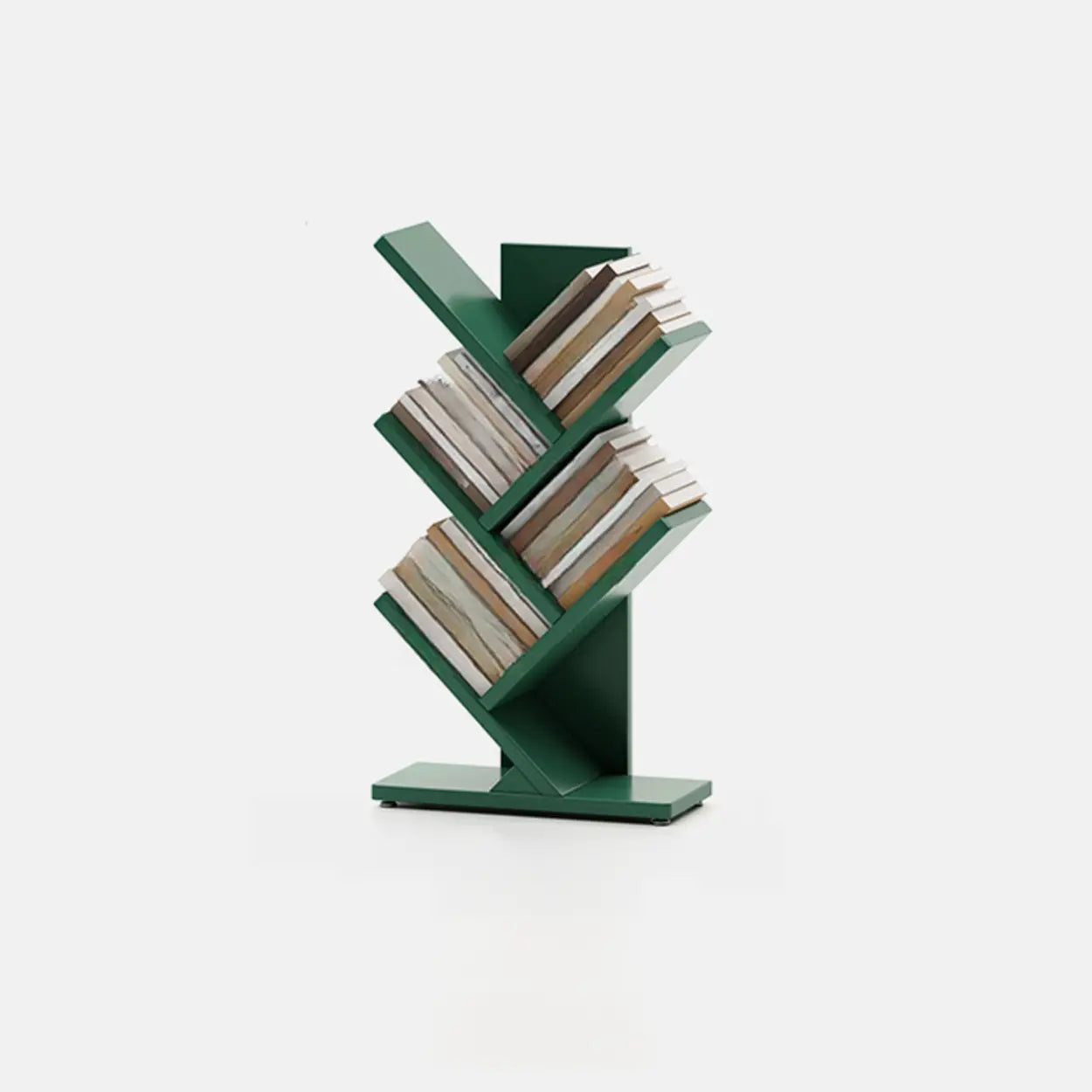 Artistic Vertical Rubberwood Branch Bookcase Black — Pink