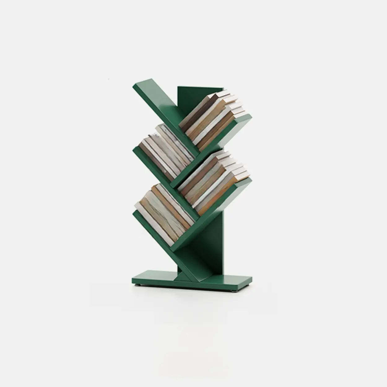 Artistic Vertical Rubberwood Branch Bookcase Black — Pink