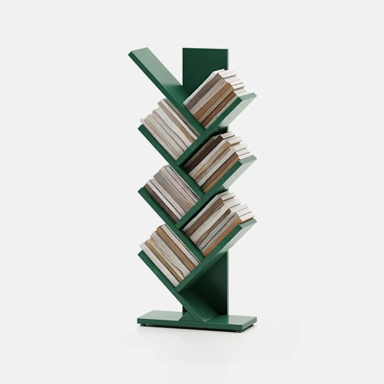 Artistic Vertical Rubberwood Branch Bookcase Black — Orange