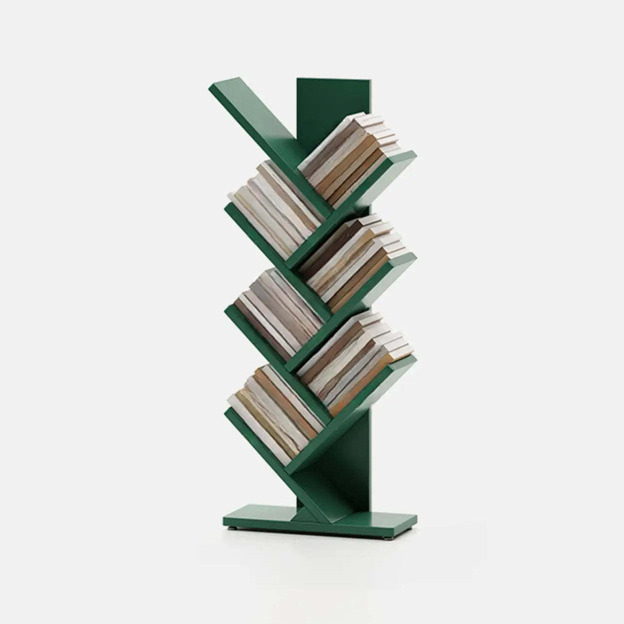 Artistic Vertical Rubberwood Branch Bookcase Black — Orange