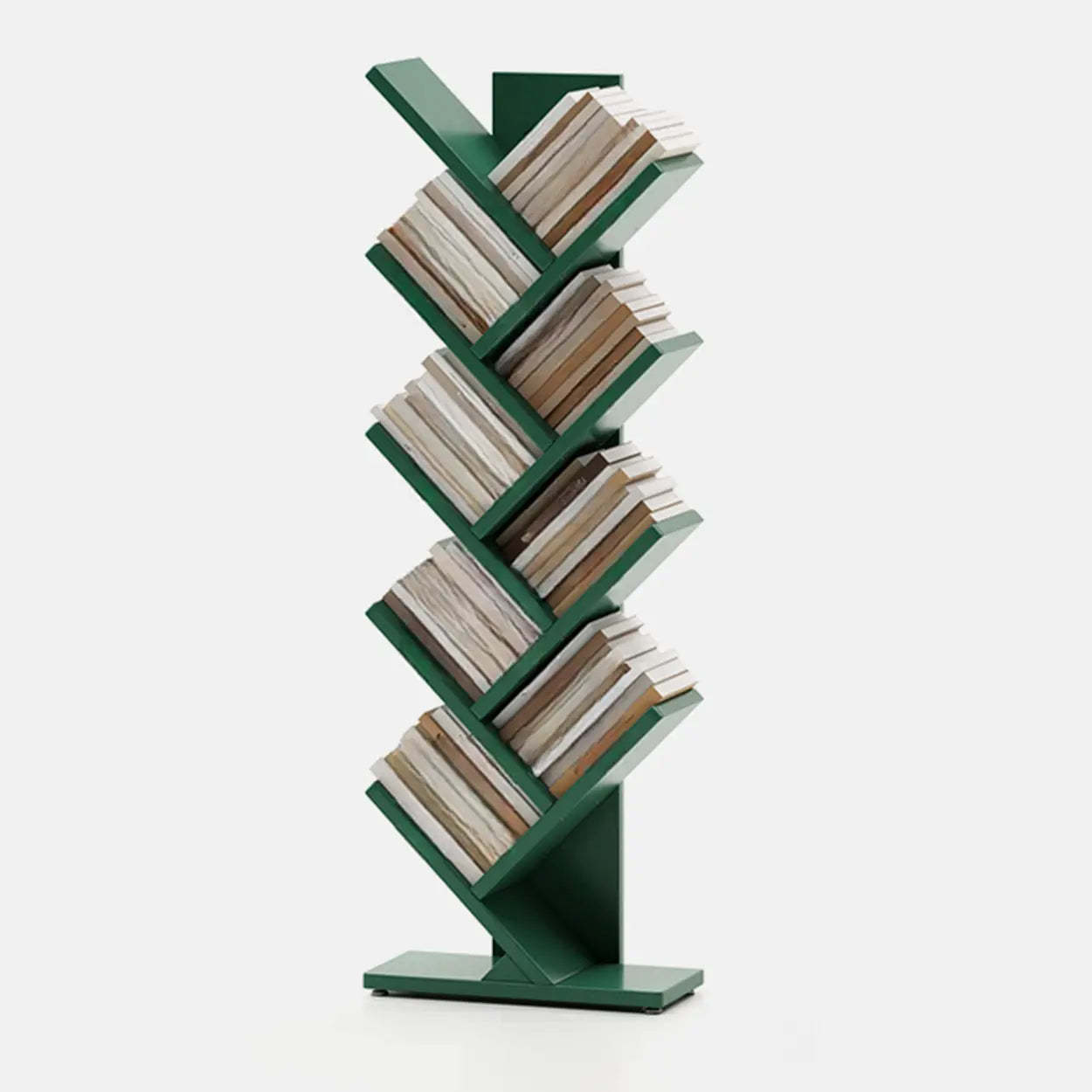 Artistic Vertical Rubberwood Branch Bookcase Black — Grey