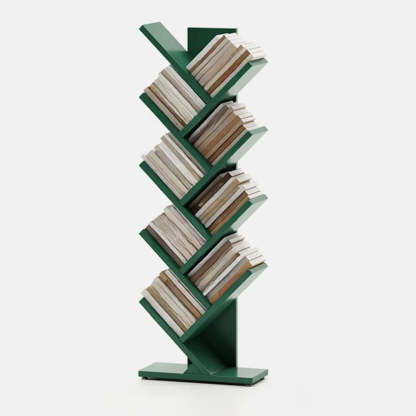 Artistic Vertical Rubberwood Branch Bookcase Black — Grey