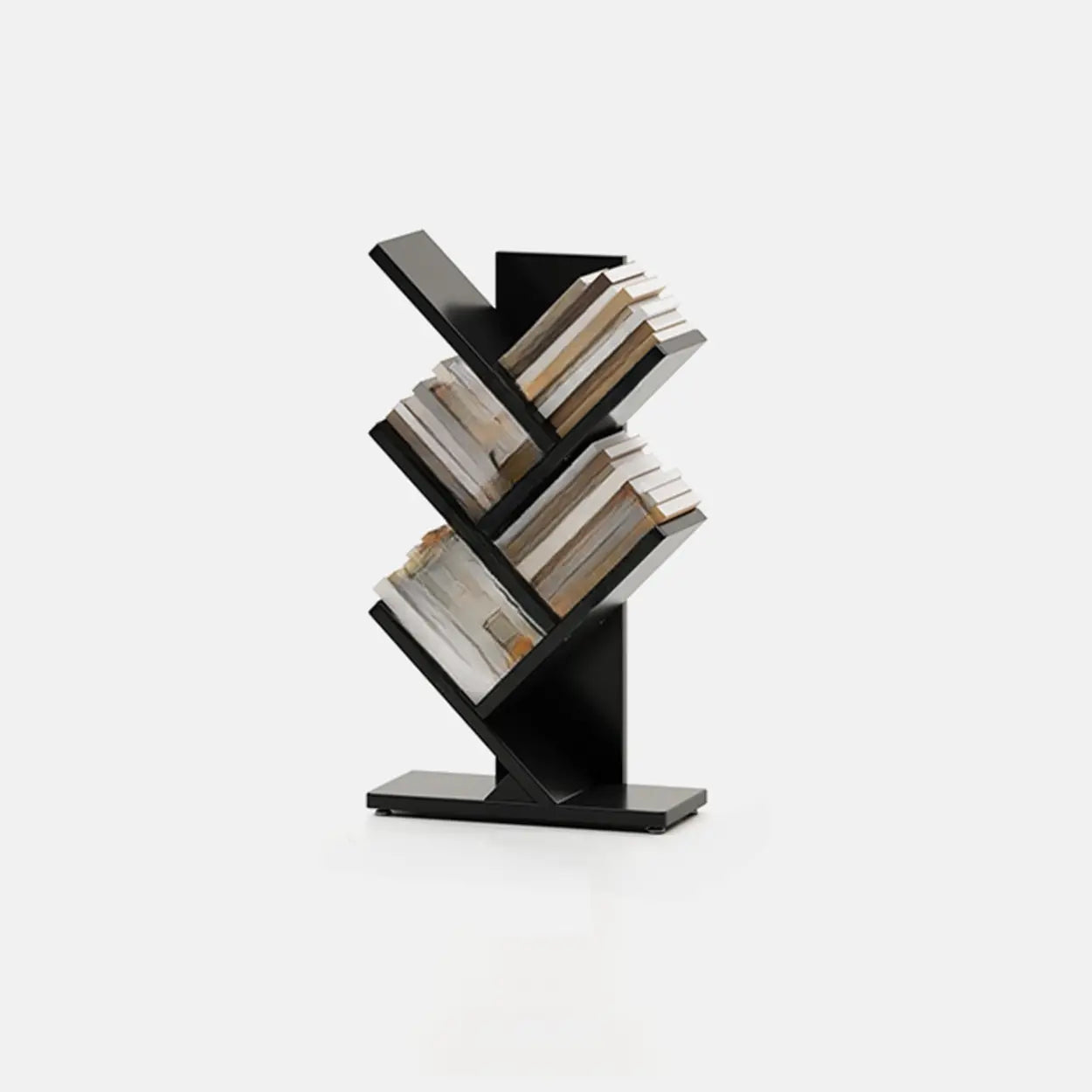Artistic Vertical Rubberwood Branch Bookcase Black — Yellow