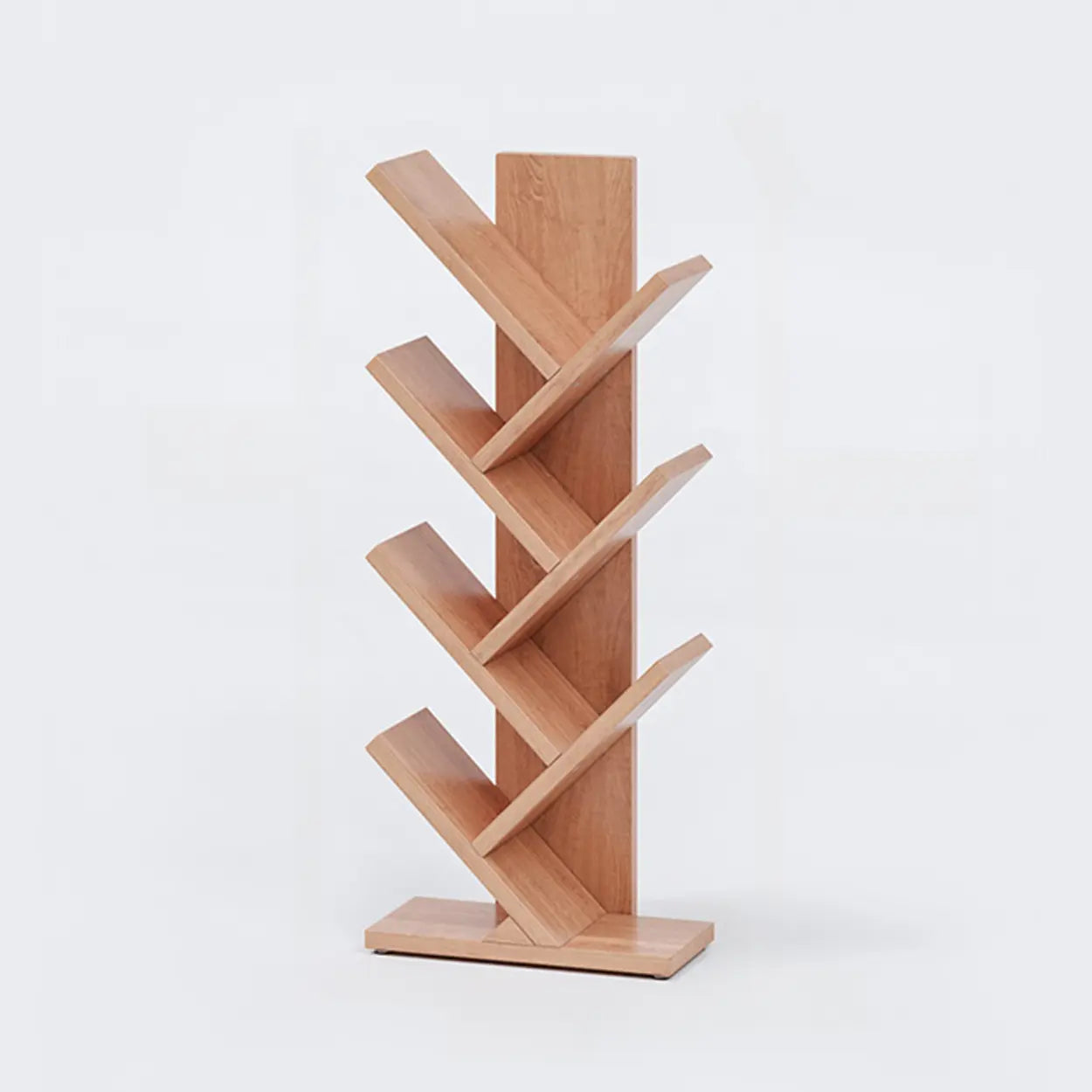 Artistic Vertical Rubberwood Branch Bookcase Black — Nut-Brown