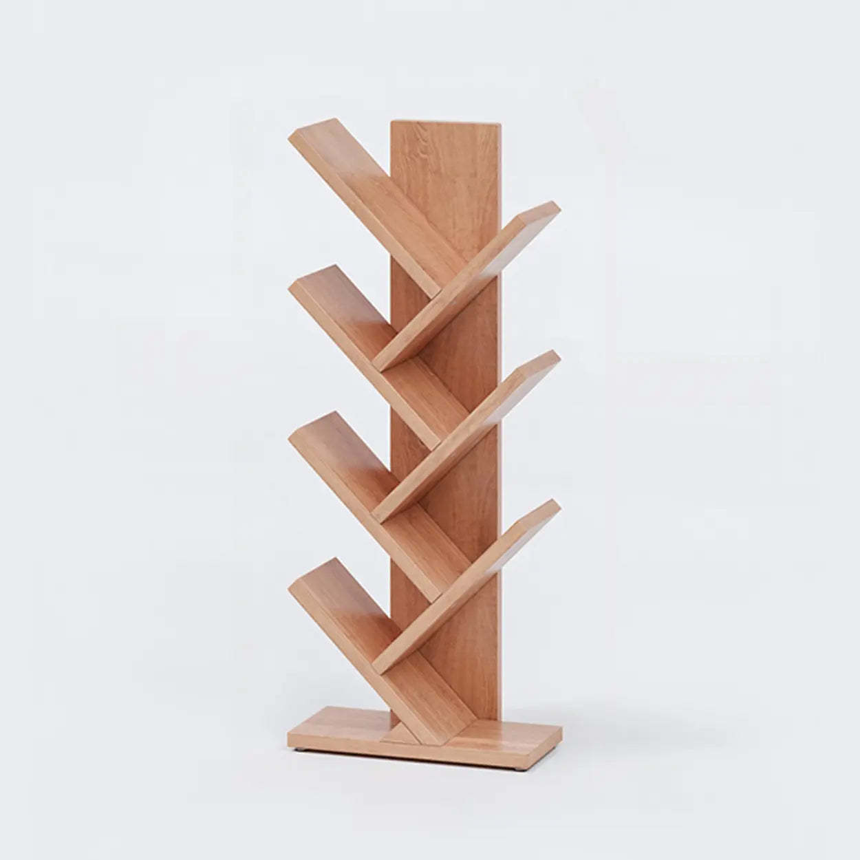 Artistic Vertical Rubberwood Branch Bookcase Black — Nut-Brown