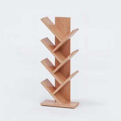 Artistic Vertical Rubberwood Branch Bookcase Black — Nut-Brown