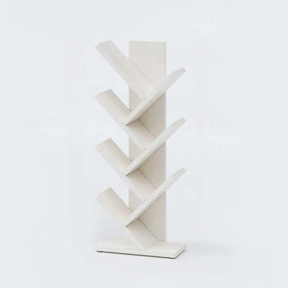 Artistic Vertical Rubberwood Branch Bookcase Black — Pink