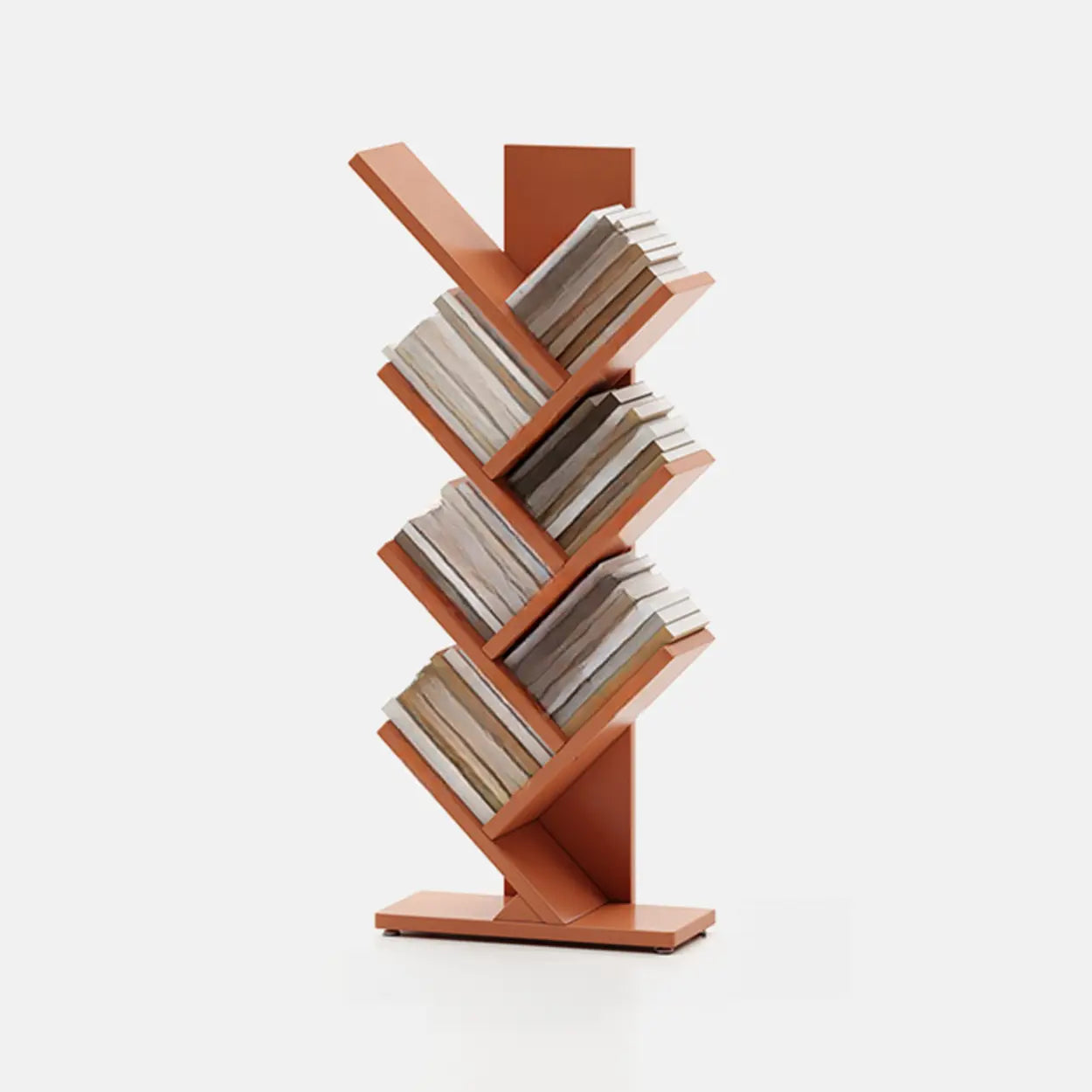 Artistic Vertical Rubberwood Branch Bookcase Black — Grey