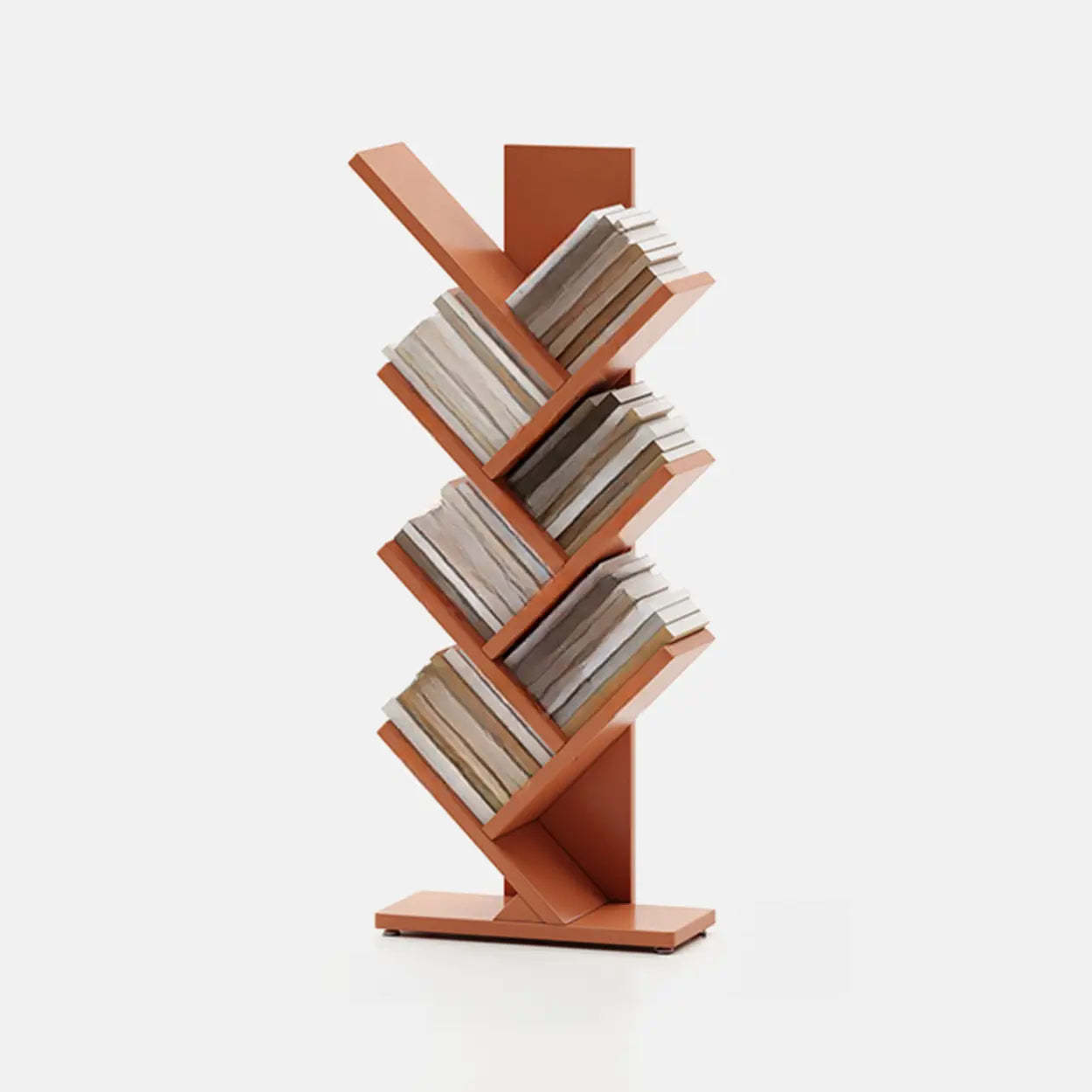 Artistic Vertical Rubberwood Branch Bookcase Black — Grey