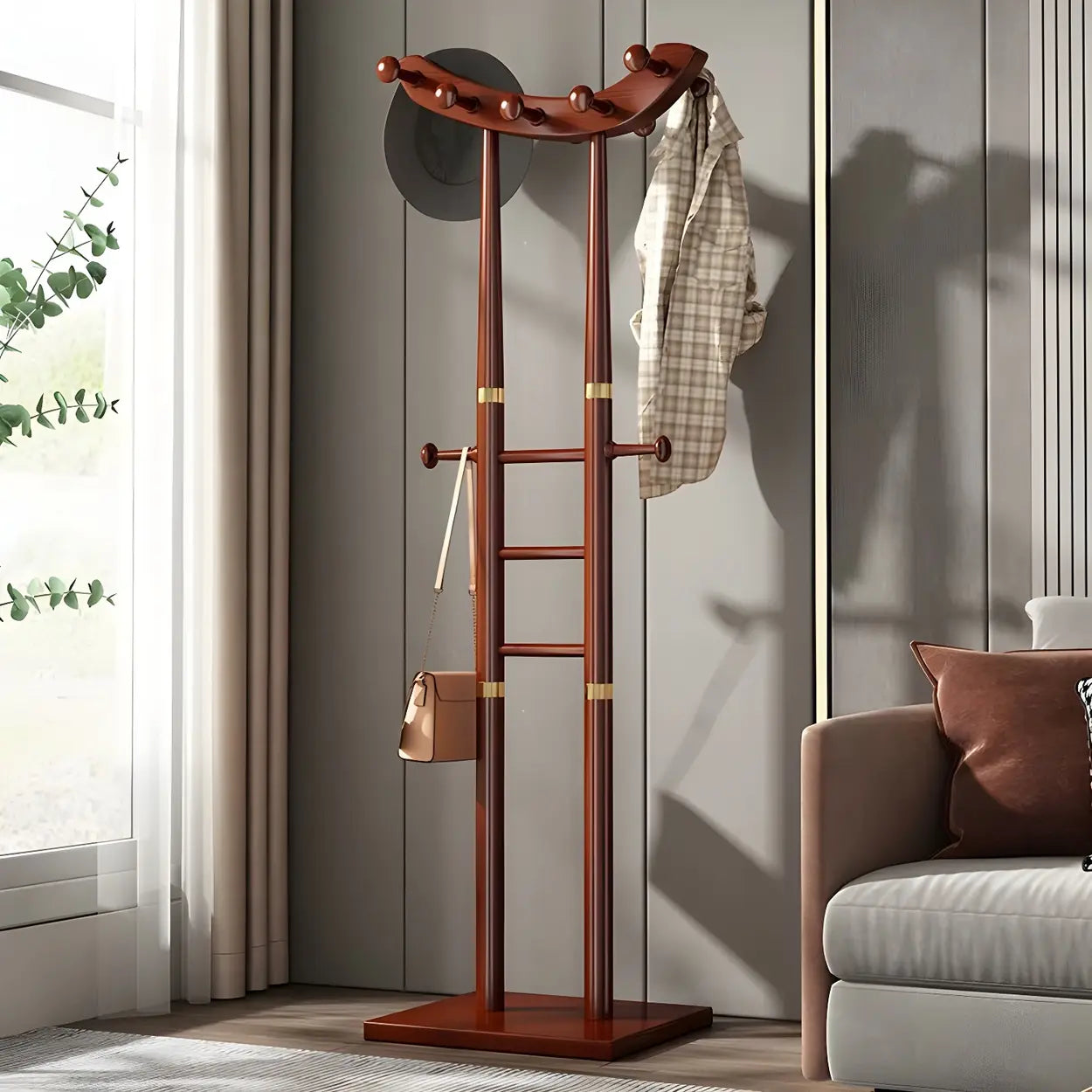 Artistic Wood Freestanding Coat Rack