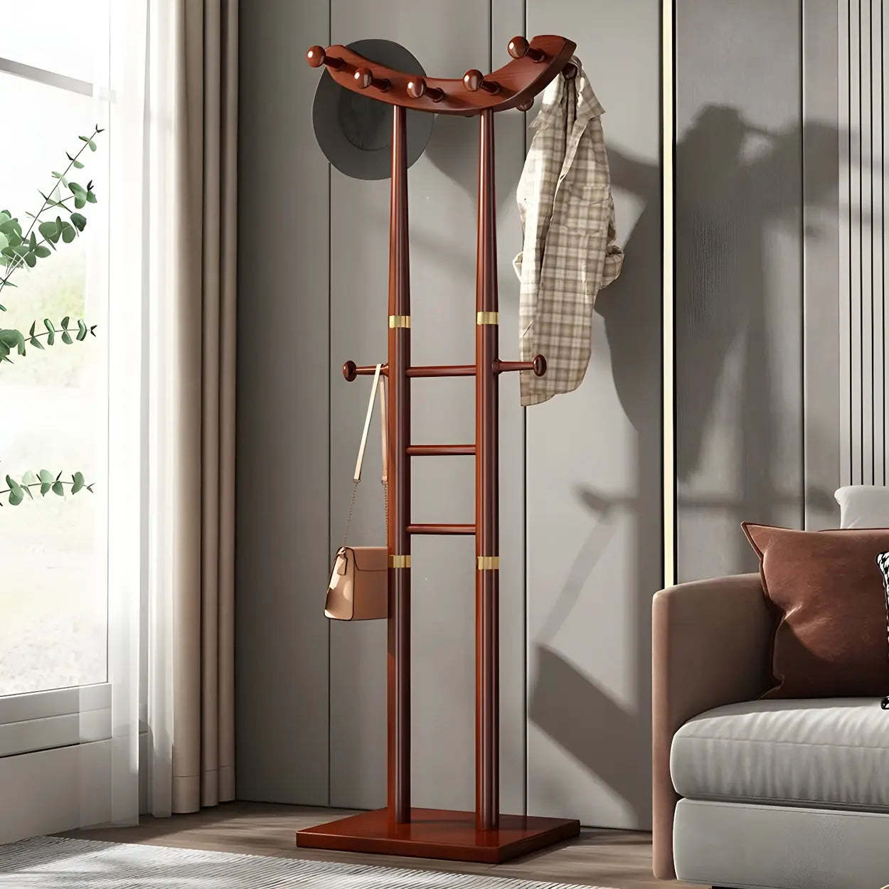 Artistic Wood Freestanding Coat Rack