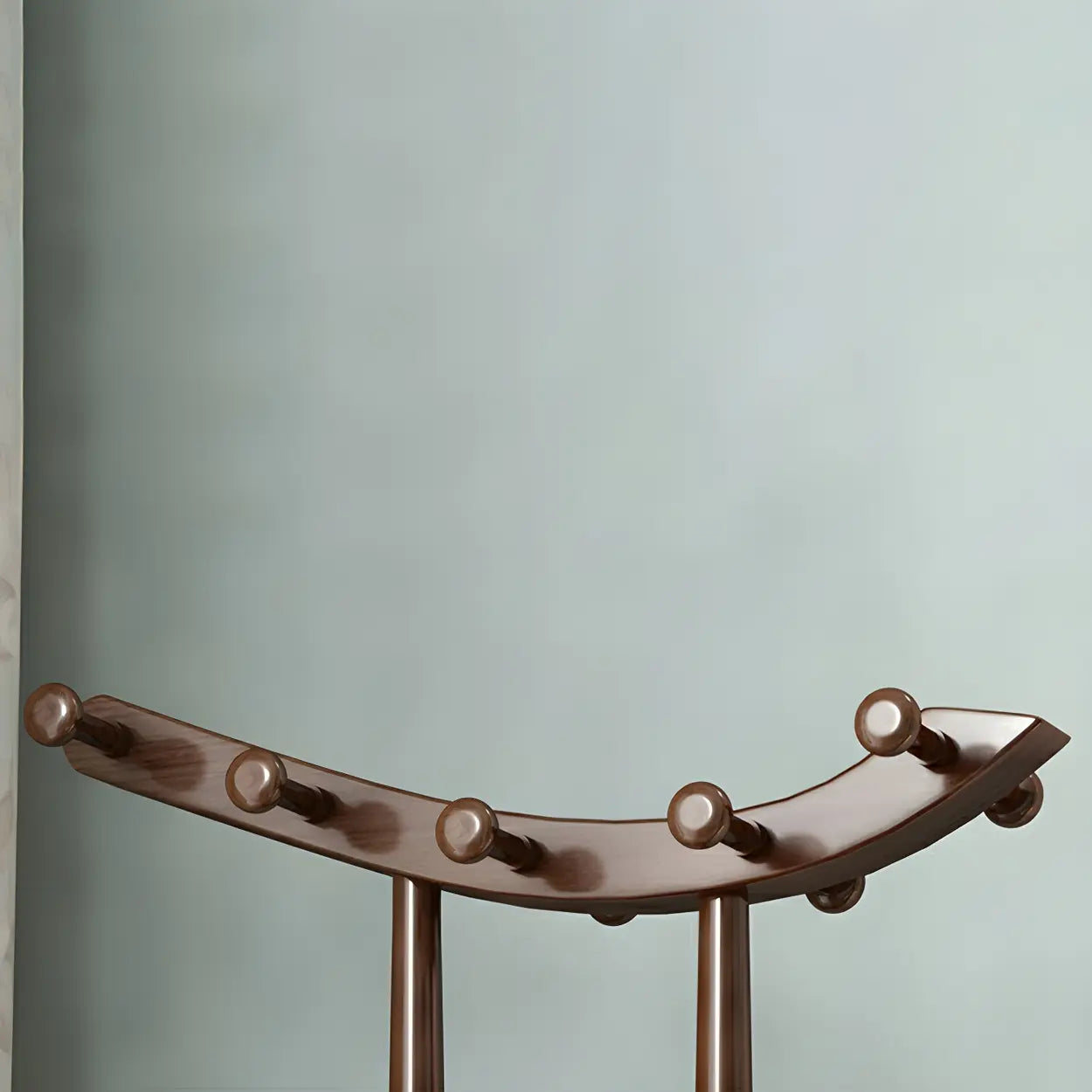 Artistic Wood Freestanding Coat Rack — Red Wood / Curve