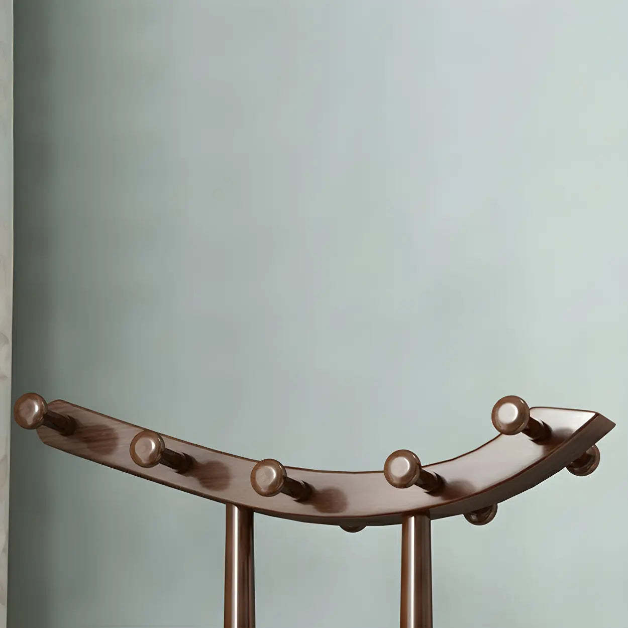 Artistic Wood Freestanding Coat Rack — Red Wood / Curve