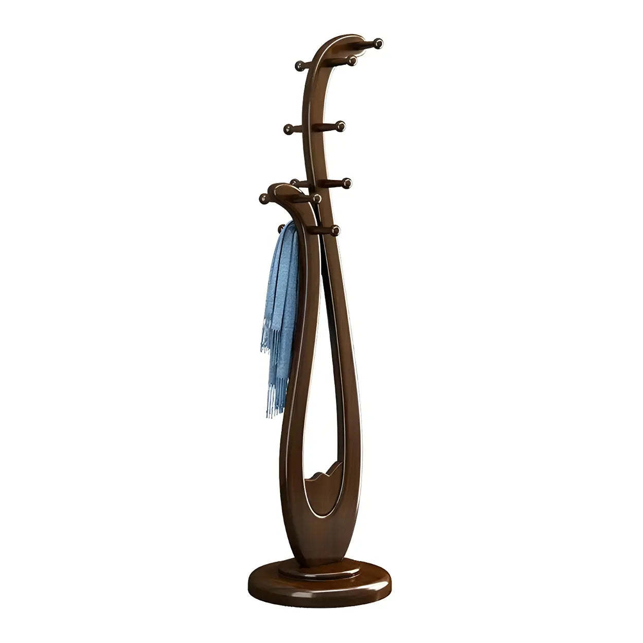 Artistic Wood Freestanding Coat Rack — White / Wave