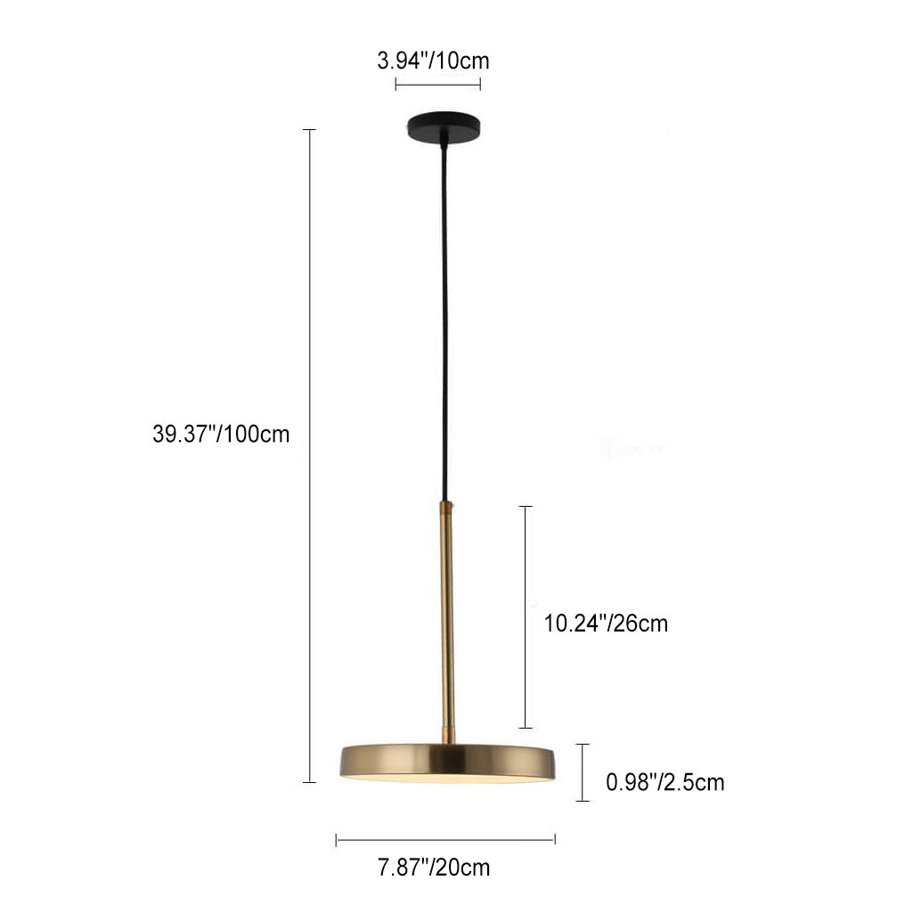 Minimalist Metal Drum LED Pendant Light