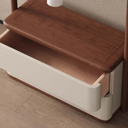 Ash Wood Freestanding Coat Rack with Drawers