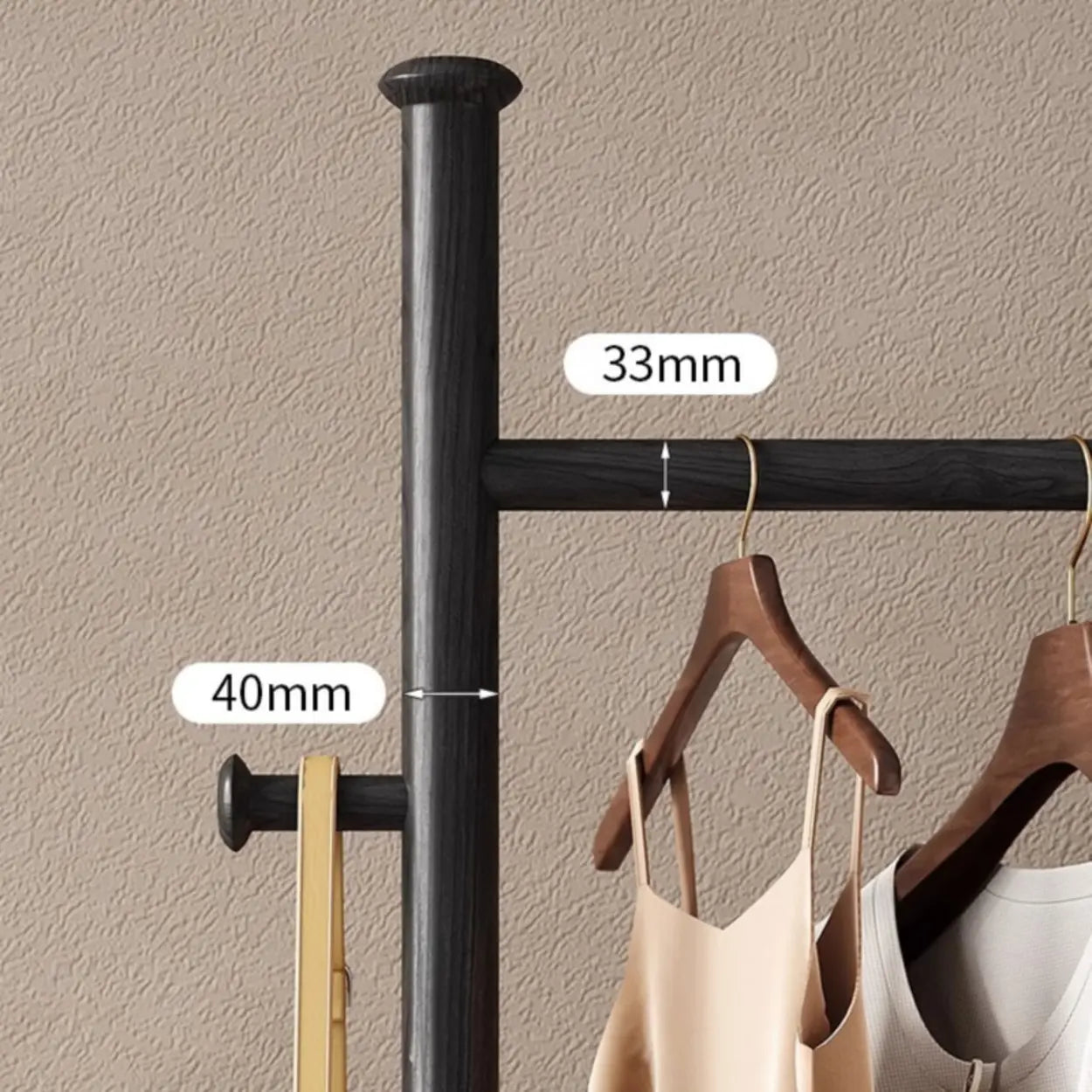 Ash Wood Freestanding Coat Rack with Drawers