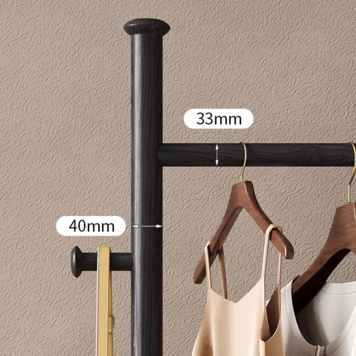 Ash Wood Freestanding Coat Rack with Drawers