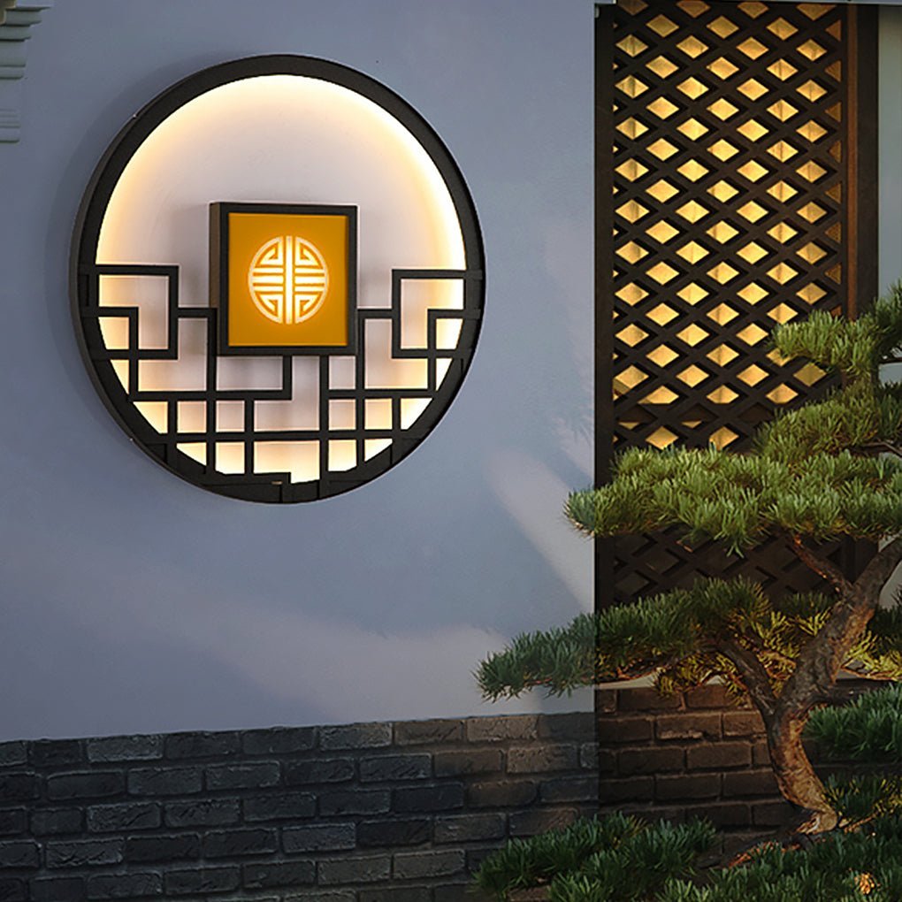 Asian Style Outdoor LED Landscape Decorative Lighting Wall Lamp for Villa Courtyard-Lighom