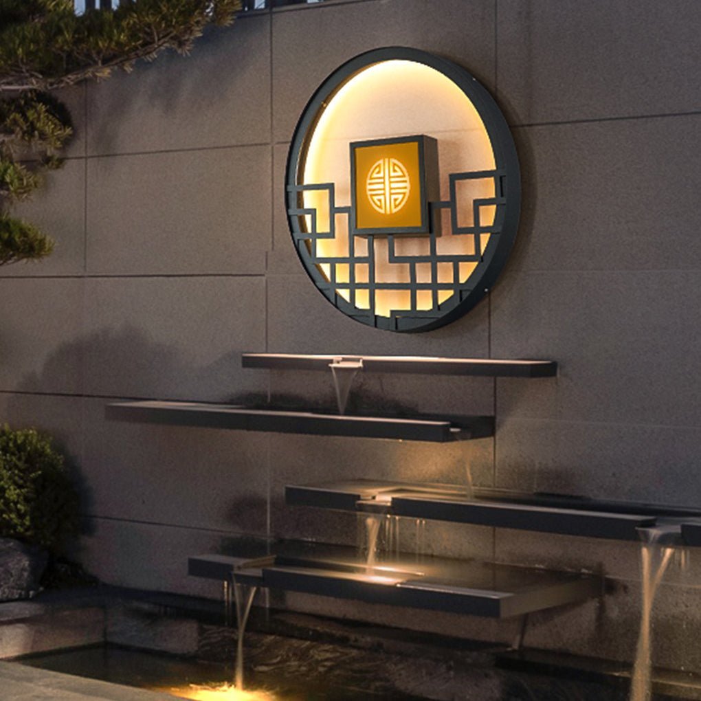 Asian Style Outdoor LED Landscape Decorative Lighting Wall Lamp for Villa Courtyard-Lighom