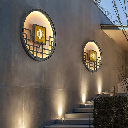 Asian Style Outdoor LED Landscape Decorative Lighting Wall Lamp for Villa Courtyard-Lighom