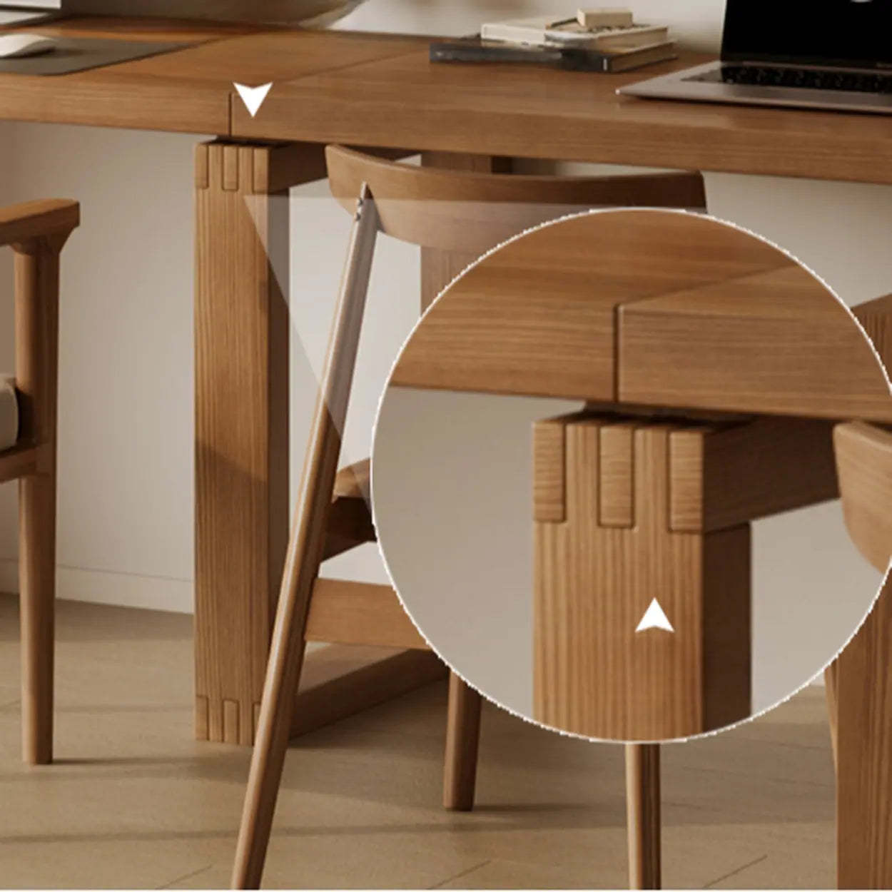 Auburn Wood Computer Desk with Drawers