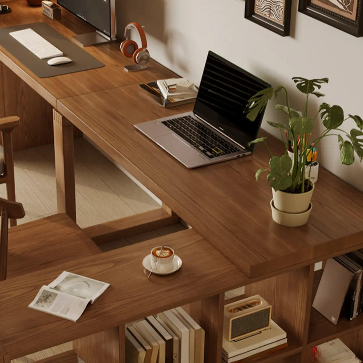 Auburn Wood Computer Desk with Drawers