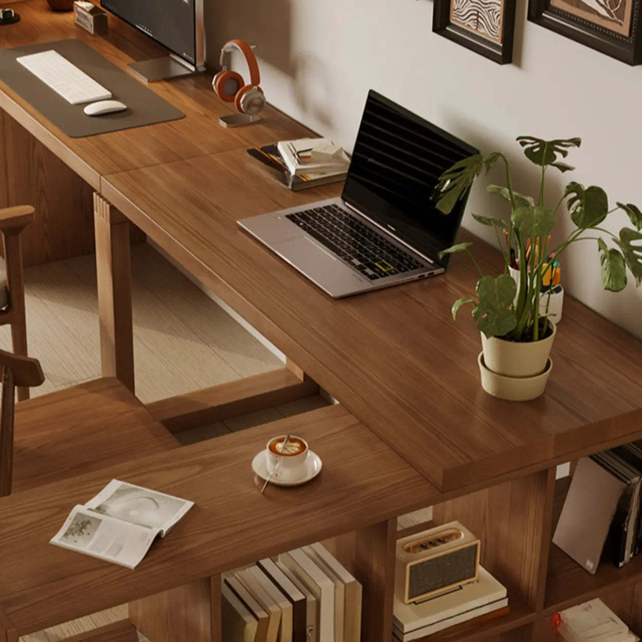 Auburn Wood Computer Desk with Drawers