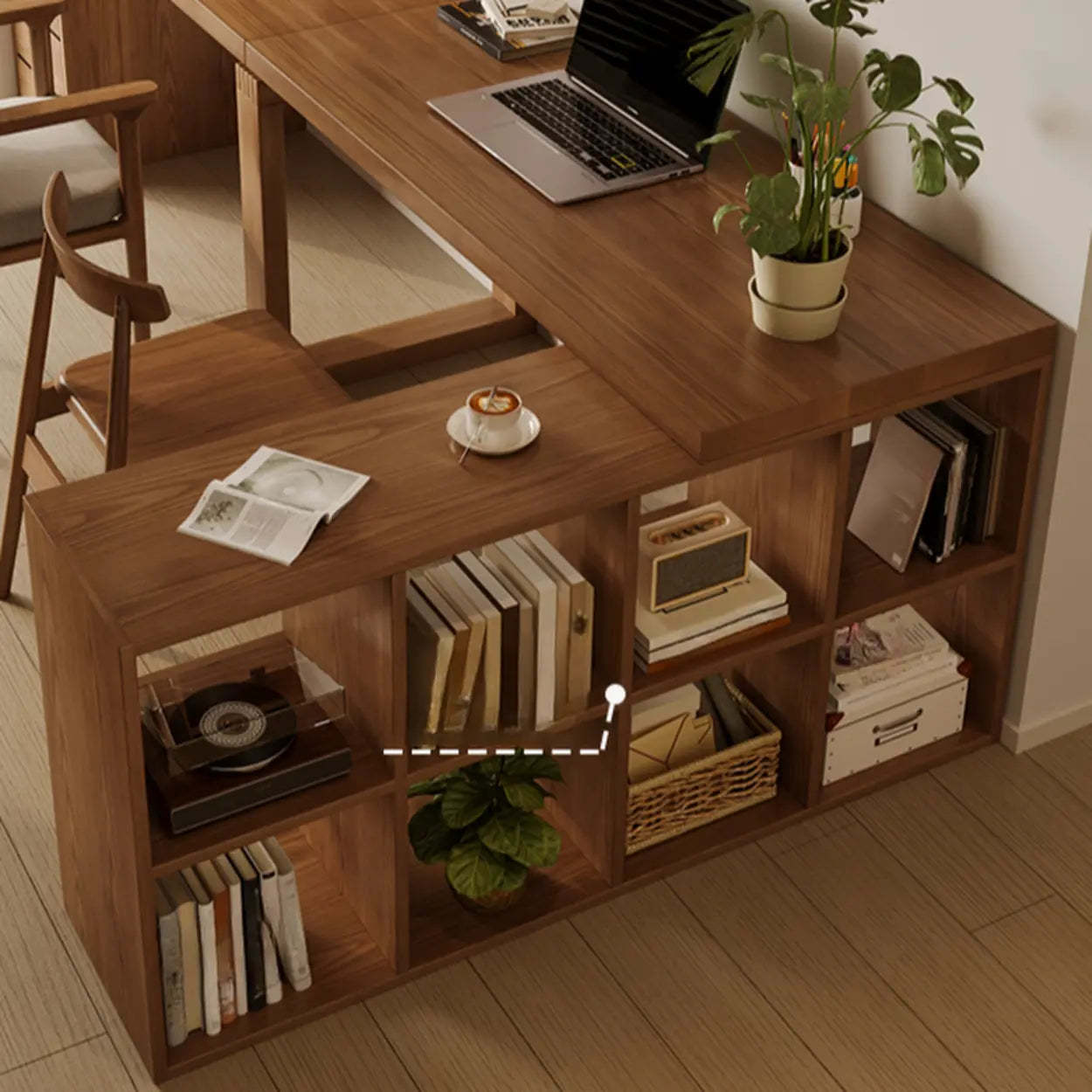 Auburn Wood Computer Desk with Drawers