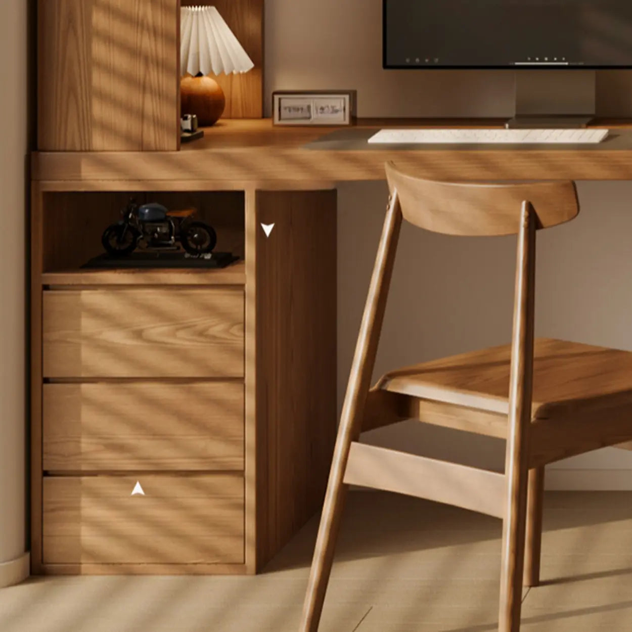 Auburn Wood Computer Desk with Drawers