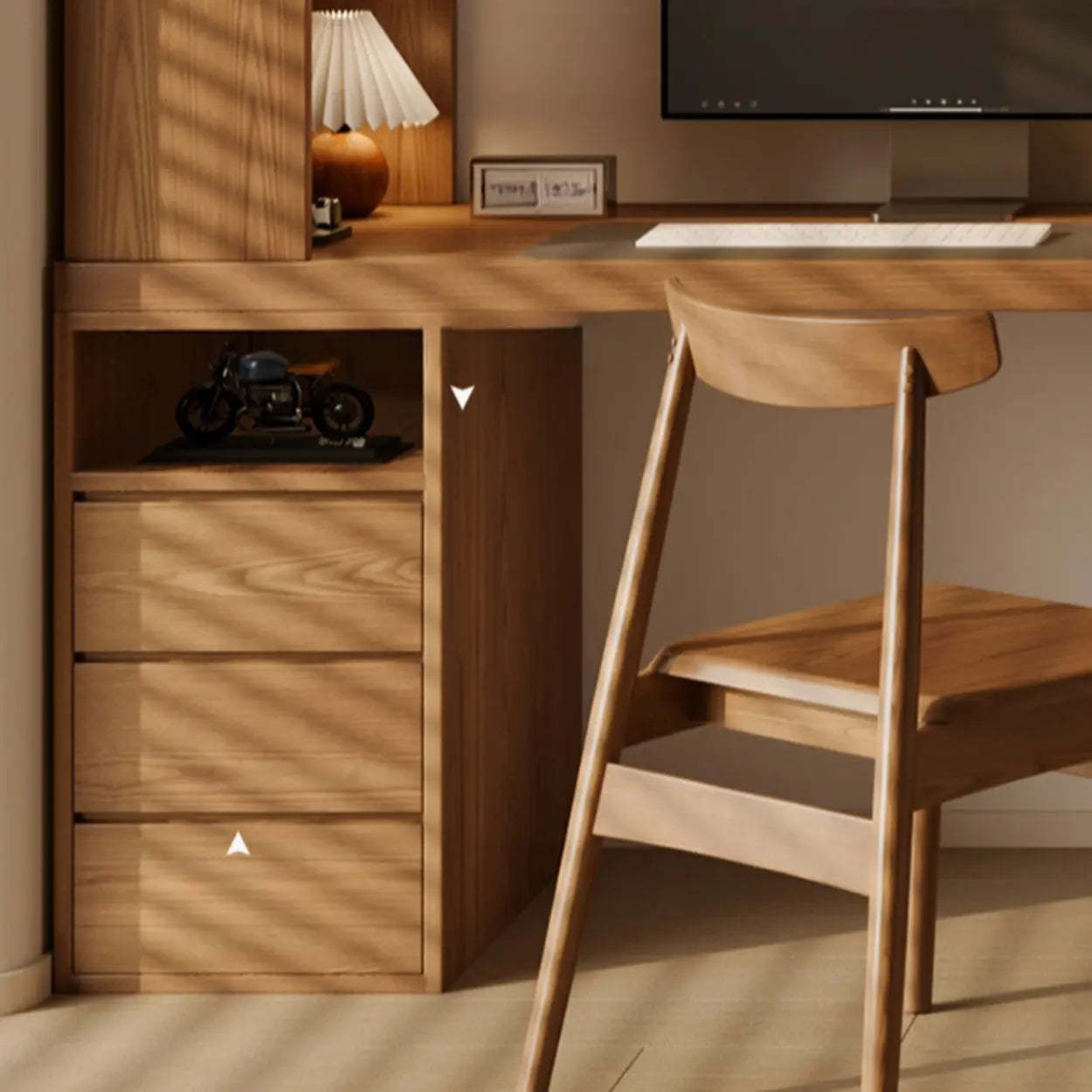 Auburn Wood Computer Desk with Drawers