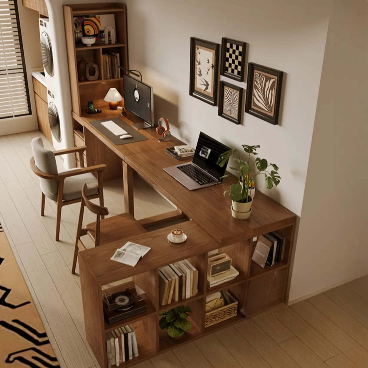 Auburn Wood Computer Desk with Drawers