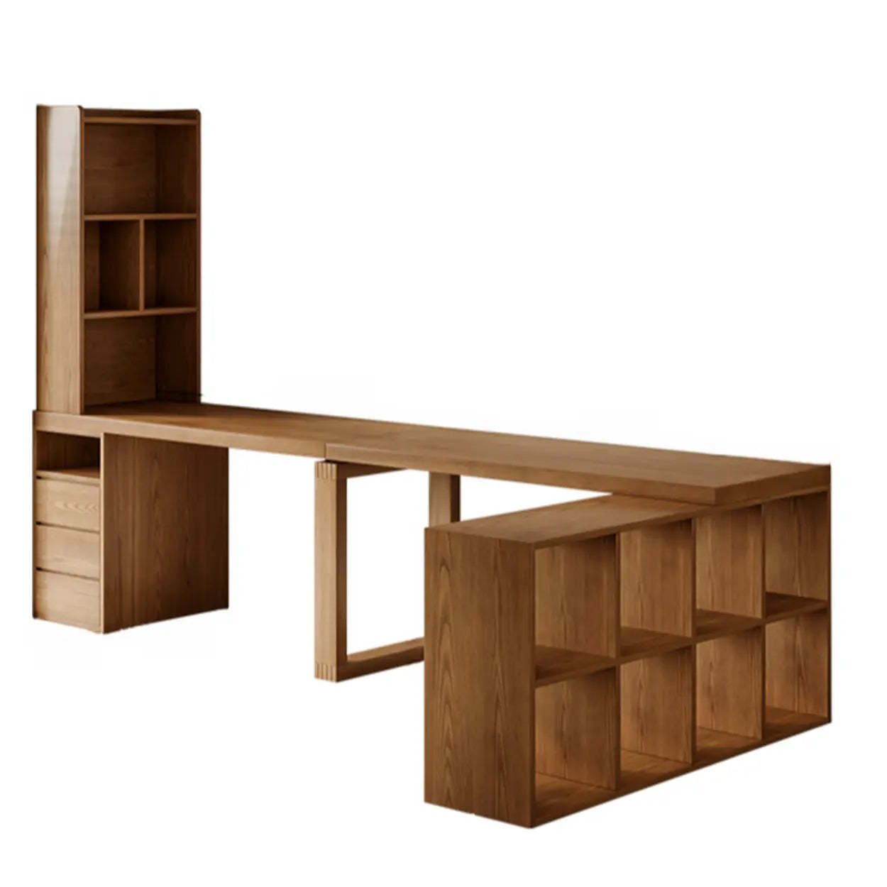 Auburn Wood Computer Desk with Drawers