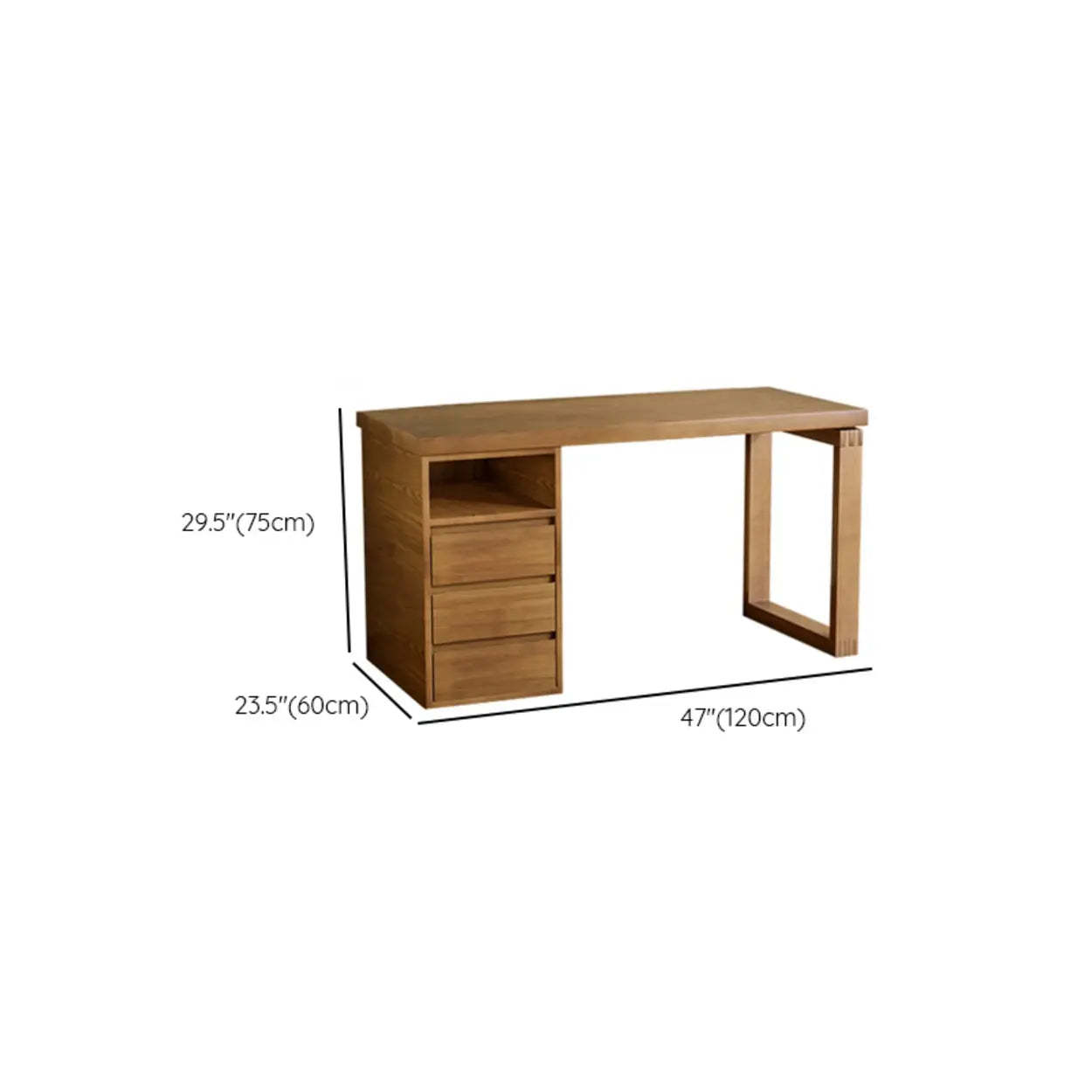 Auburn Wood Computer Desk with Drawers