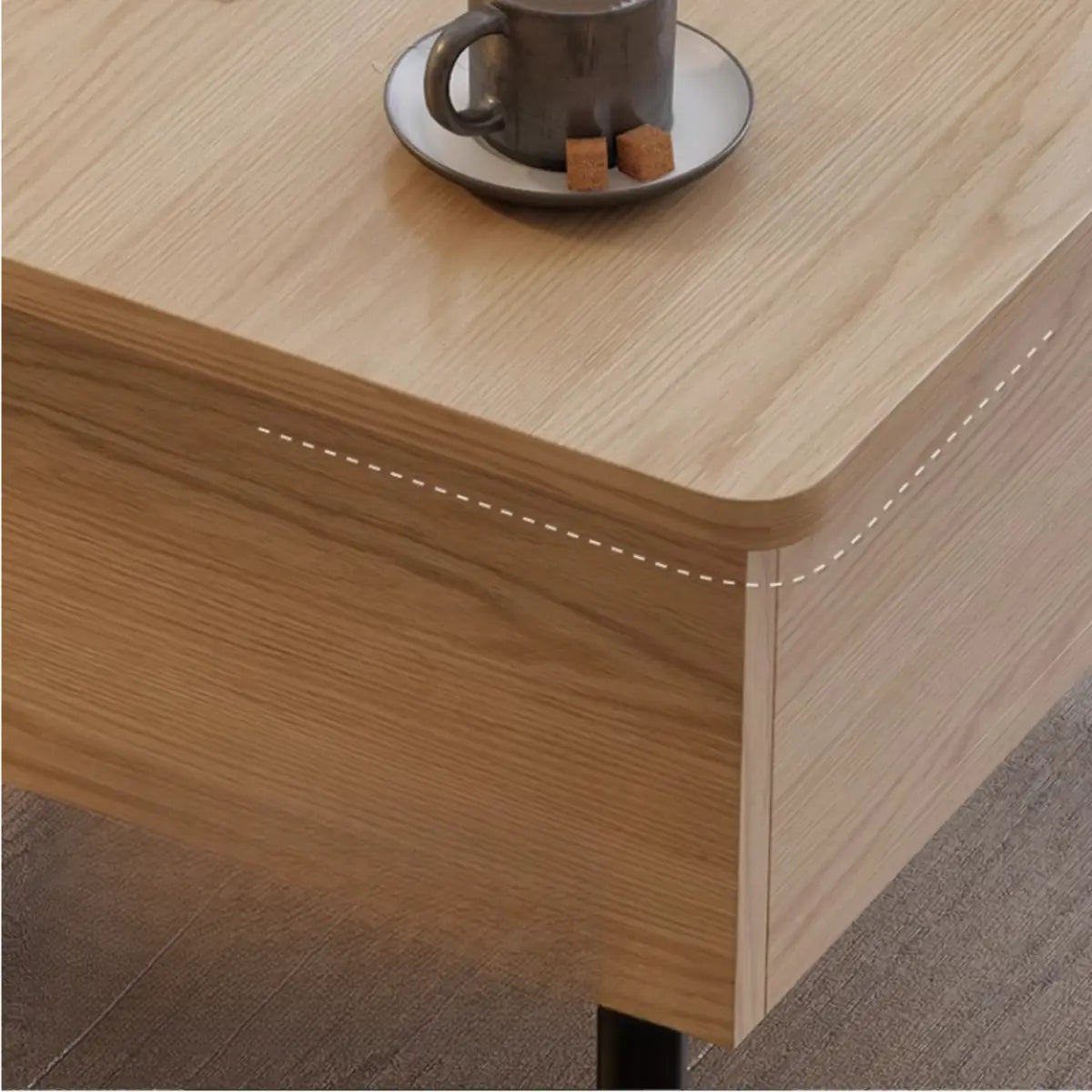 Avocado Green Square Wood Storage Coffee Table