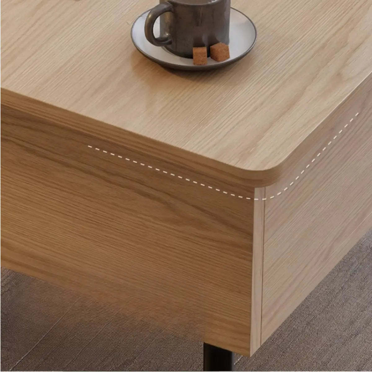 Avocado Green Square Wood Storage Coffee Table