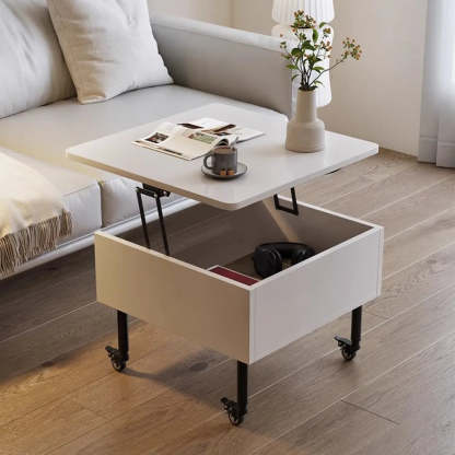 Avocado Green Square Wood Storage Coffee Table — Avocado Green