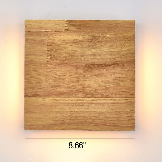 Japanese Wabi-Sabi Log Wood Rectangular LED Sconce