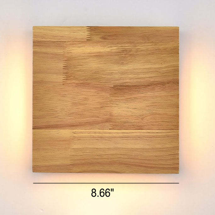 Japanese Wabi-Sabi Log Wood Rectangular LED Sconce