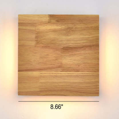 Japanese Wabi-Sabi Log Wood Rectangular LED Sconce