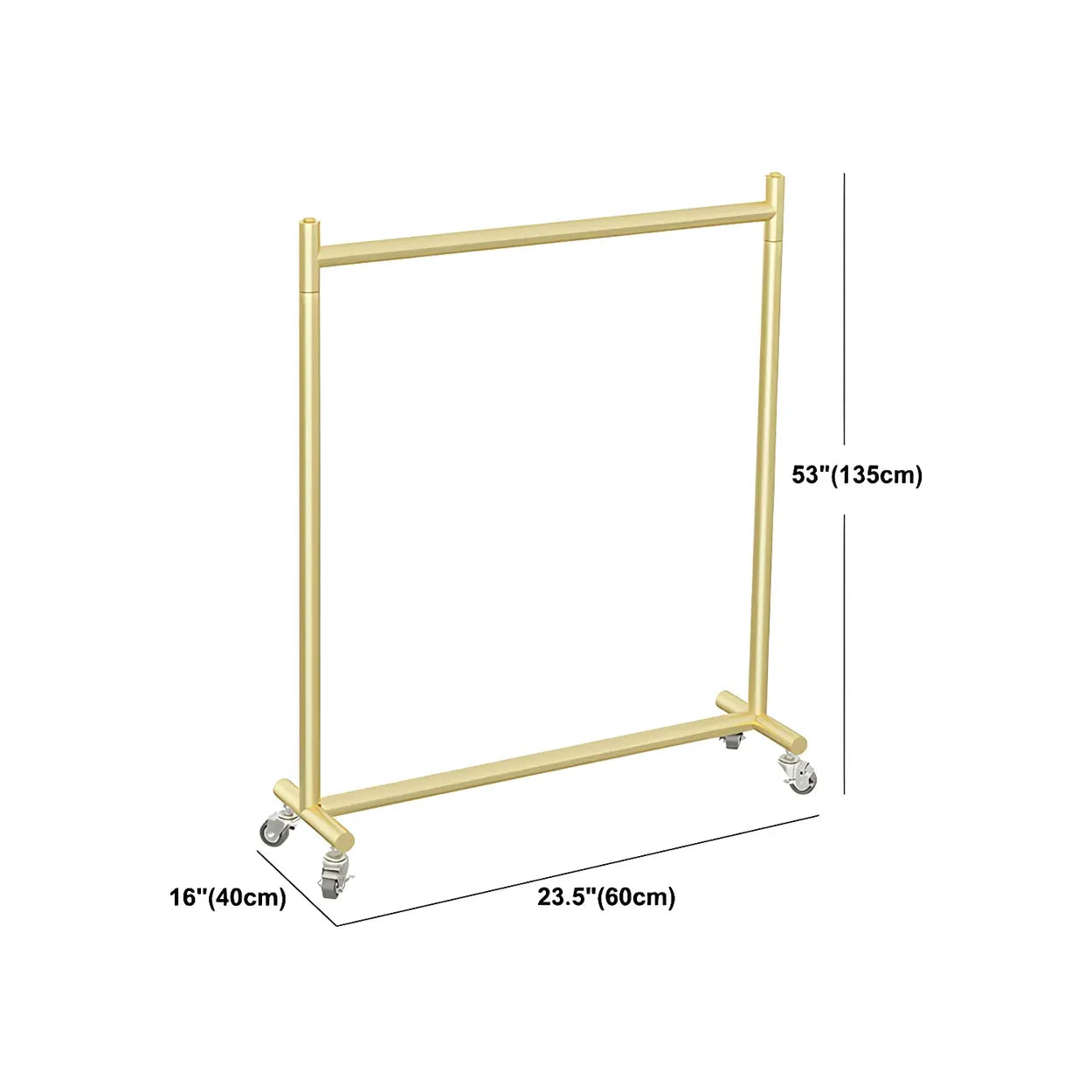 Gold Metal Rolling Coat Rack with Casters