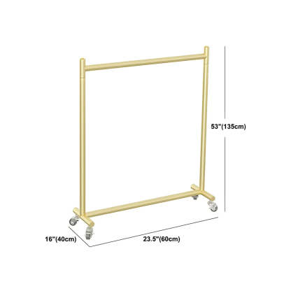 Gold Metal Rolling Coat Rack with Casters