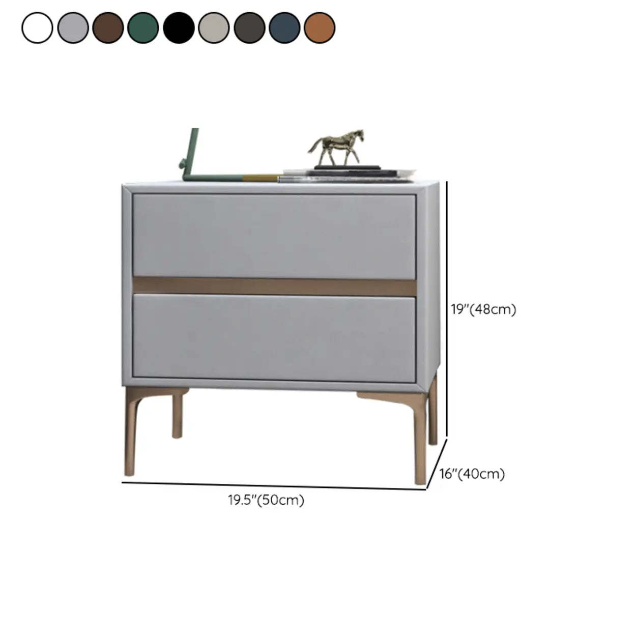 Minimalist Gray Nightstand with Gold Legs