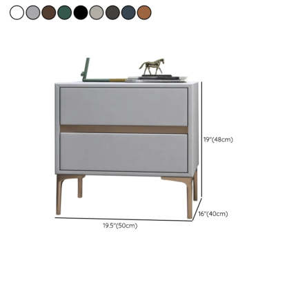 Minimalist Gray Nightstand with Gold Legs