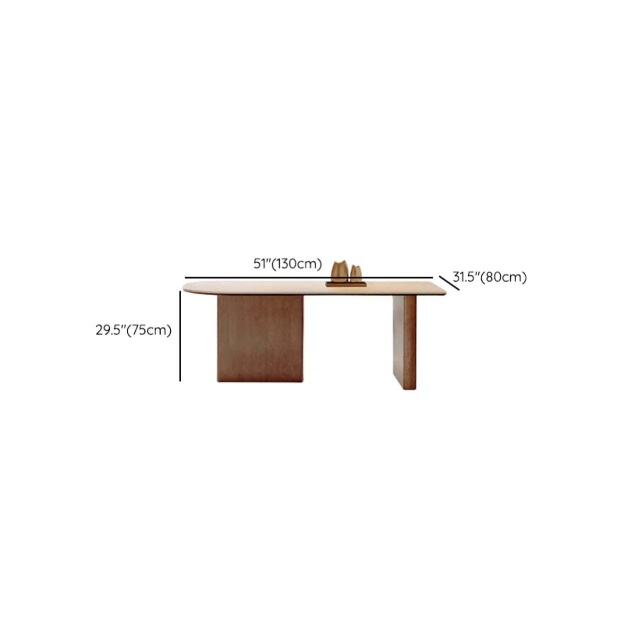 Scandinavian Beige Oval Stone Wood Pedestal Dining Table