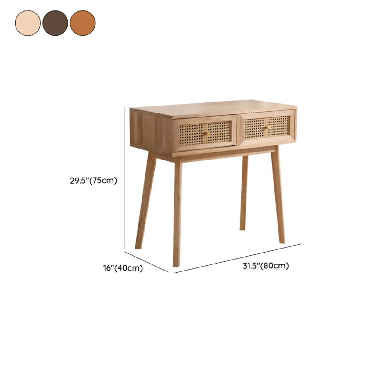 Pine Butcher Block Small Narrow Drawer Writing Desk