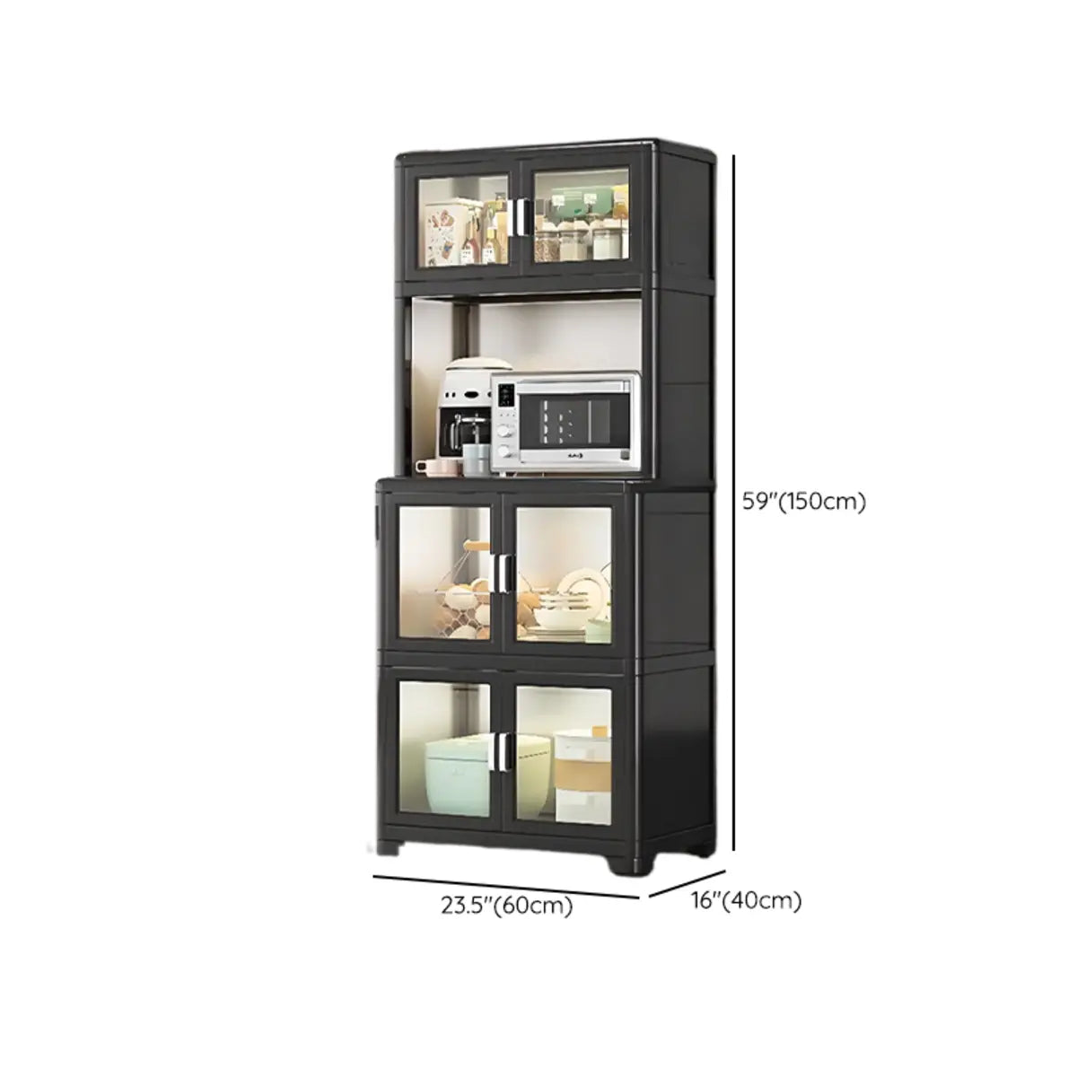 White Metal Kitchen China Cabinet